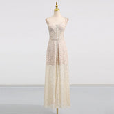 Beige lace dress on a mannequin - corset